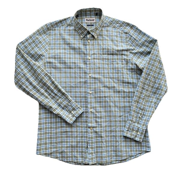 Barbour Button Down Shirt Men's Size M Tailored Fit Plaid Soft Brushed Fabric - Picture 1 of 9